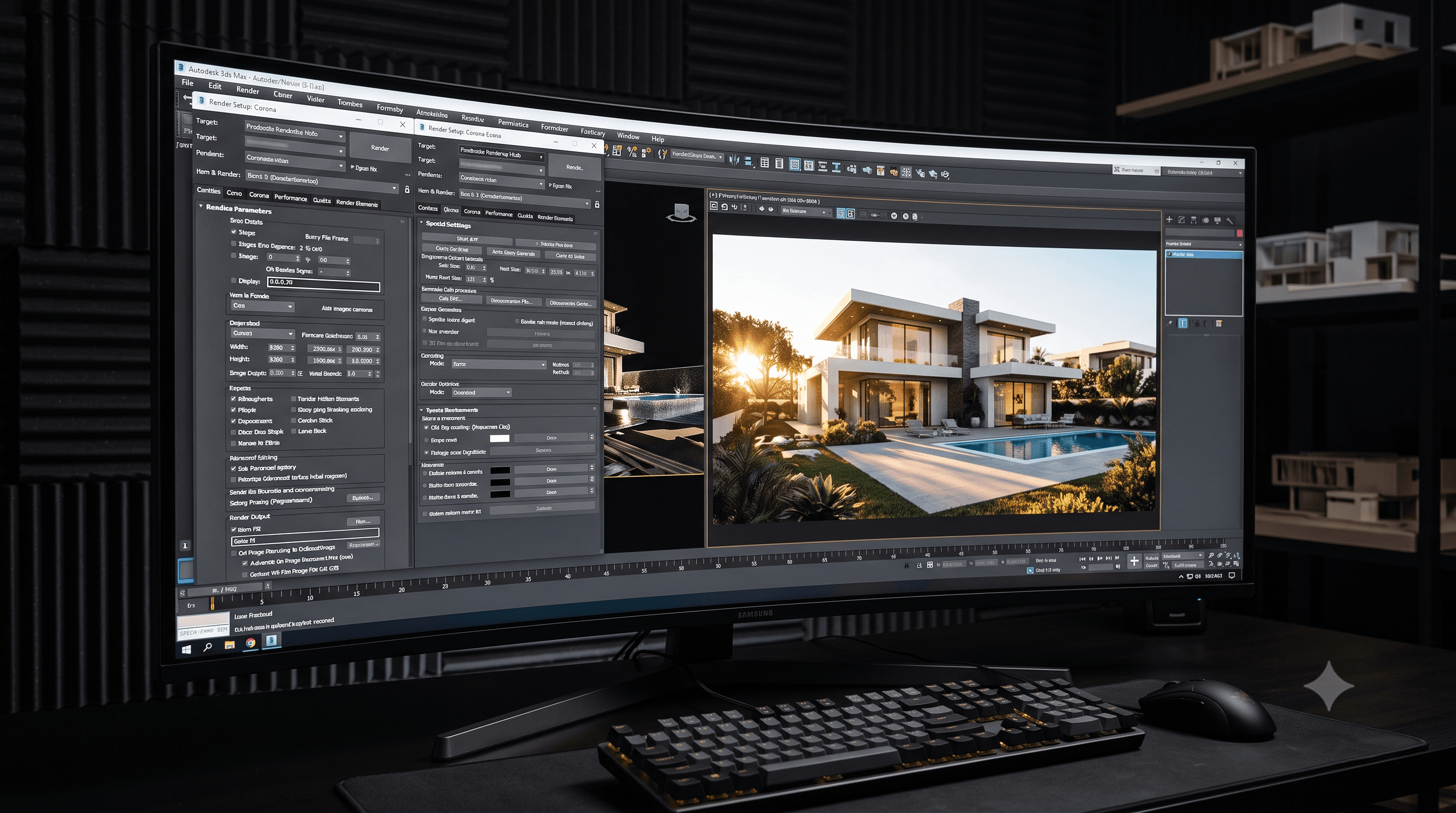 Corona Render ayar paneli arayüzü — 3ds Max render ayarları