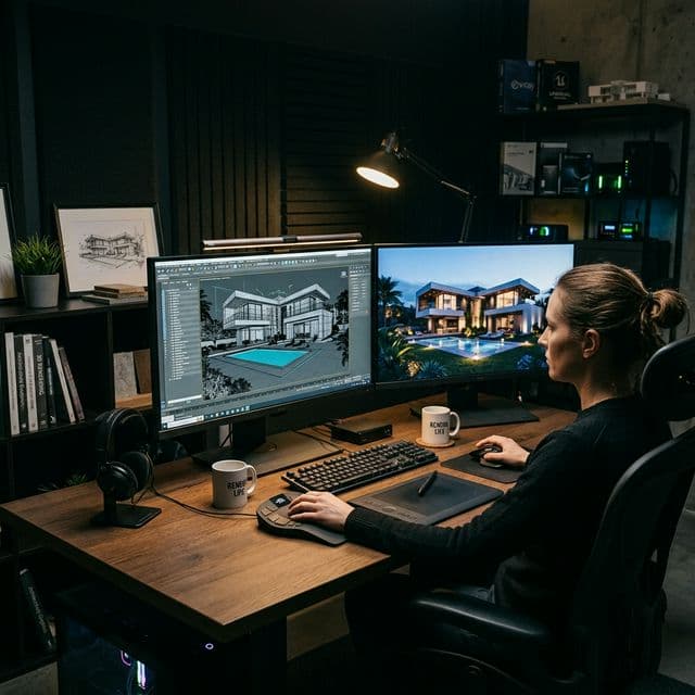 Render Kalitesini Artırmanın 15 Garantili Yolu (2026 Güncel Rehber) Konulu Mimari Render Blog Makalesi