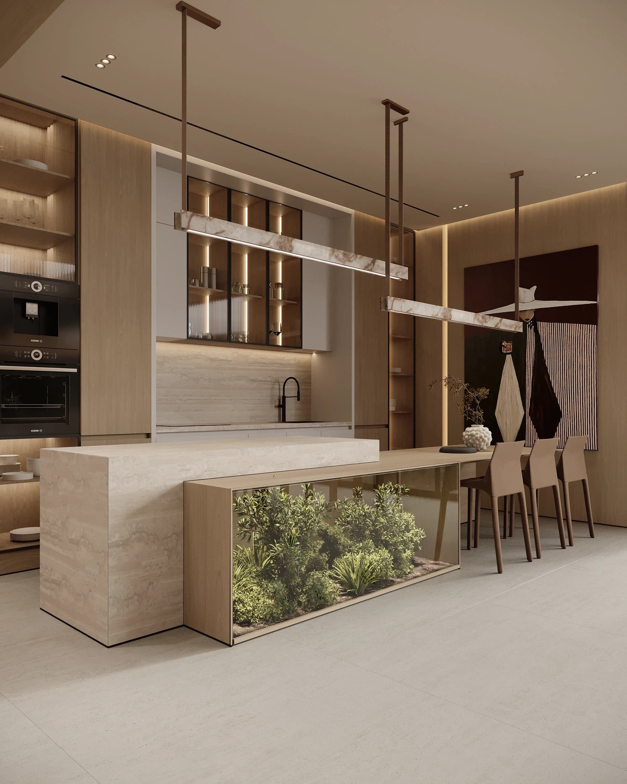 Modern Mutfak - Kaliteli Render Mimari Görselleştirme