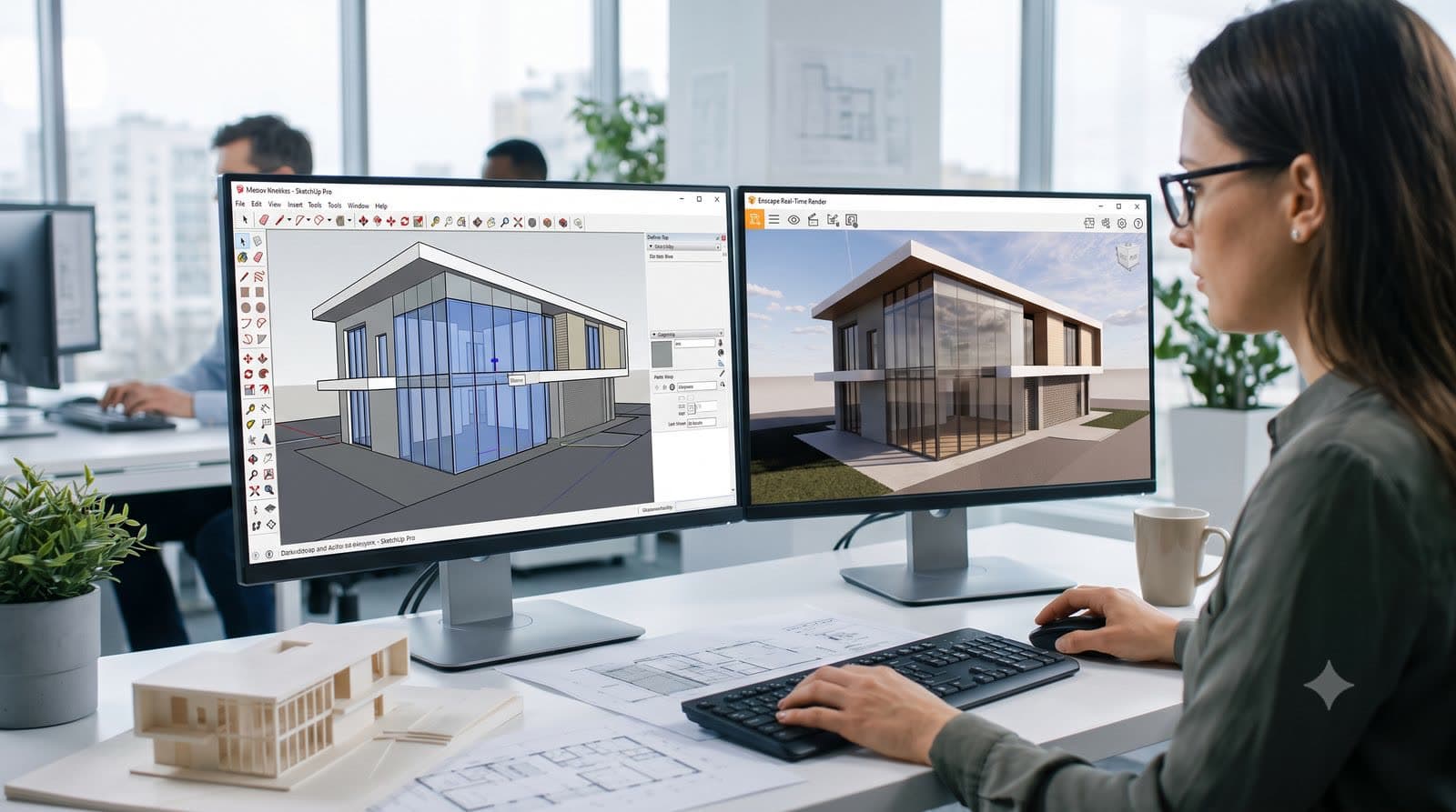 SketchUp ve Enscape gerçek zamanlı render, mimari