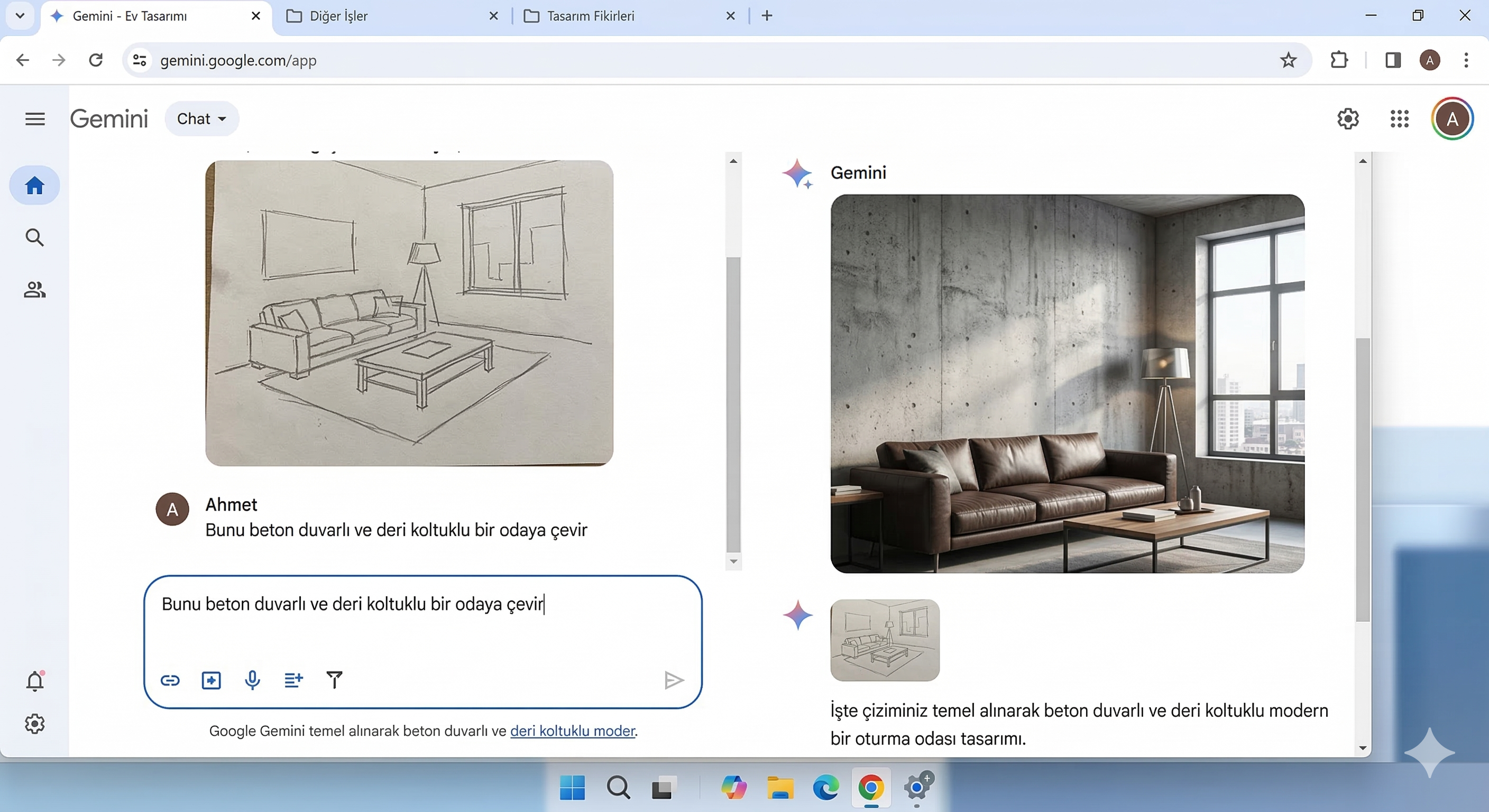 Eskizden yapay zeka destekli render çıktısına geçiş