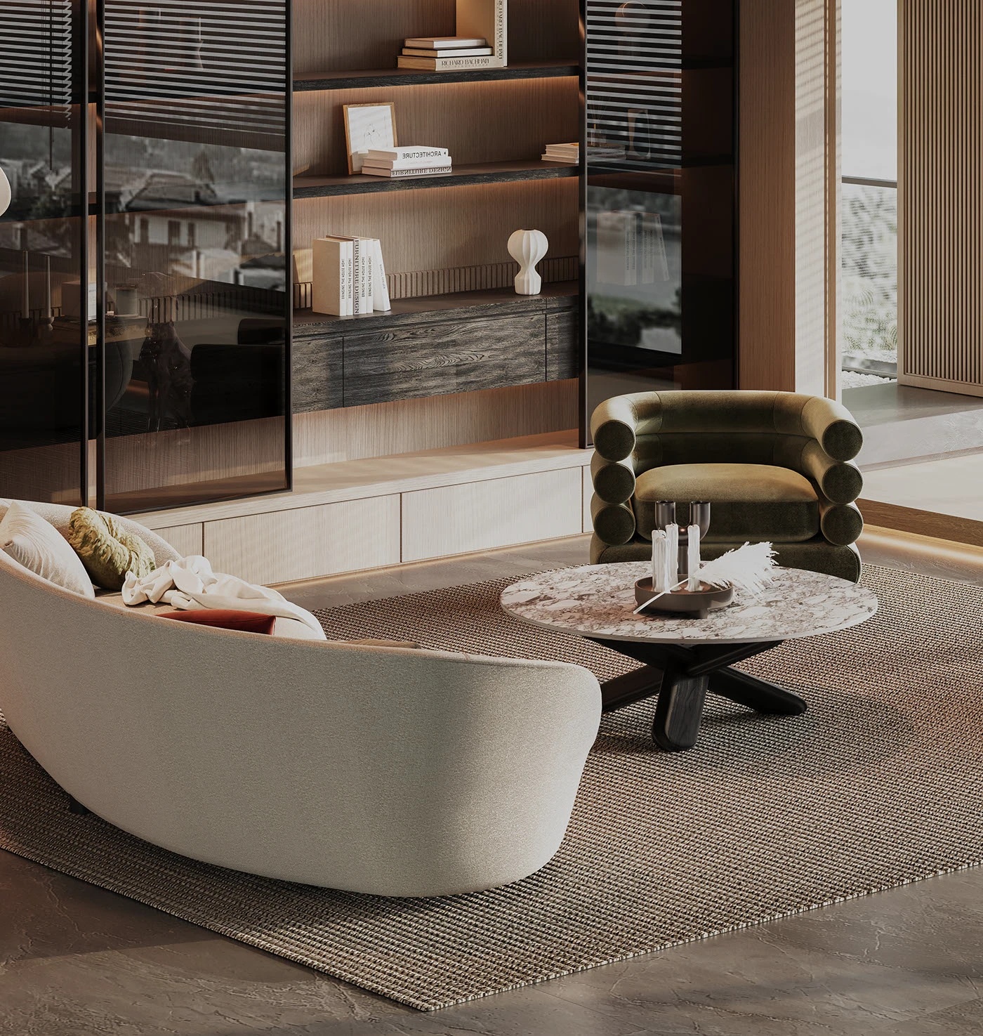 Luxury Living Room - Kaliteli Render Mimari Görselleştirme