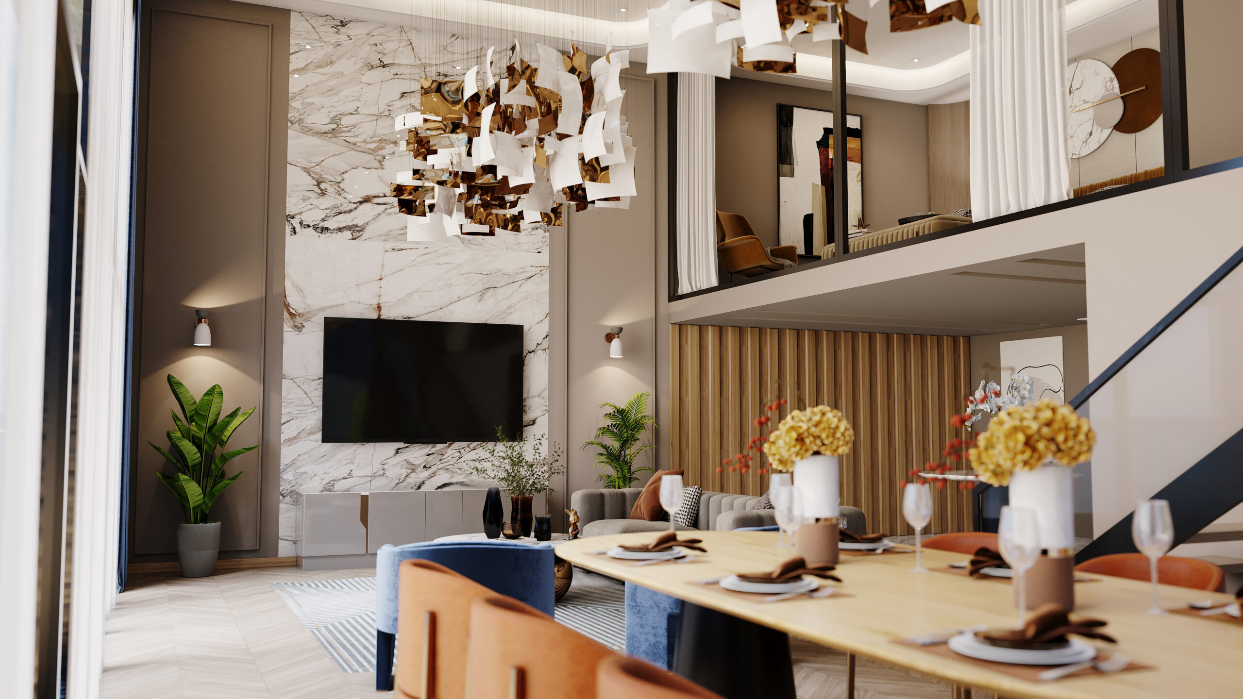 Cruise Ship Suiteroom Interior Design - Kaliteli Render Mimari Görselleştirme